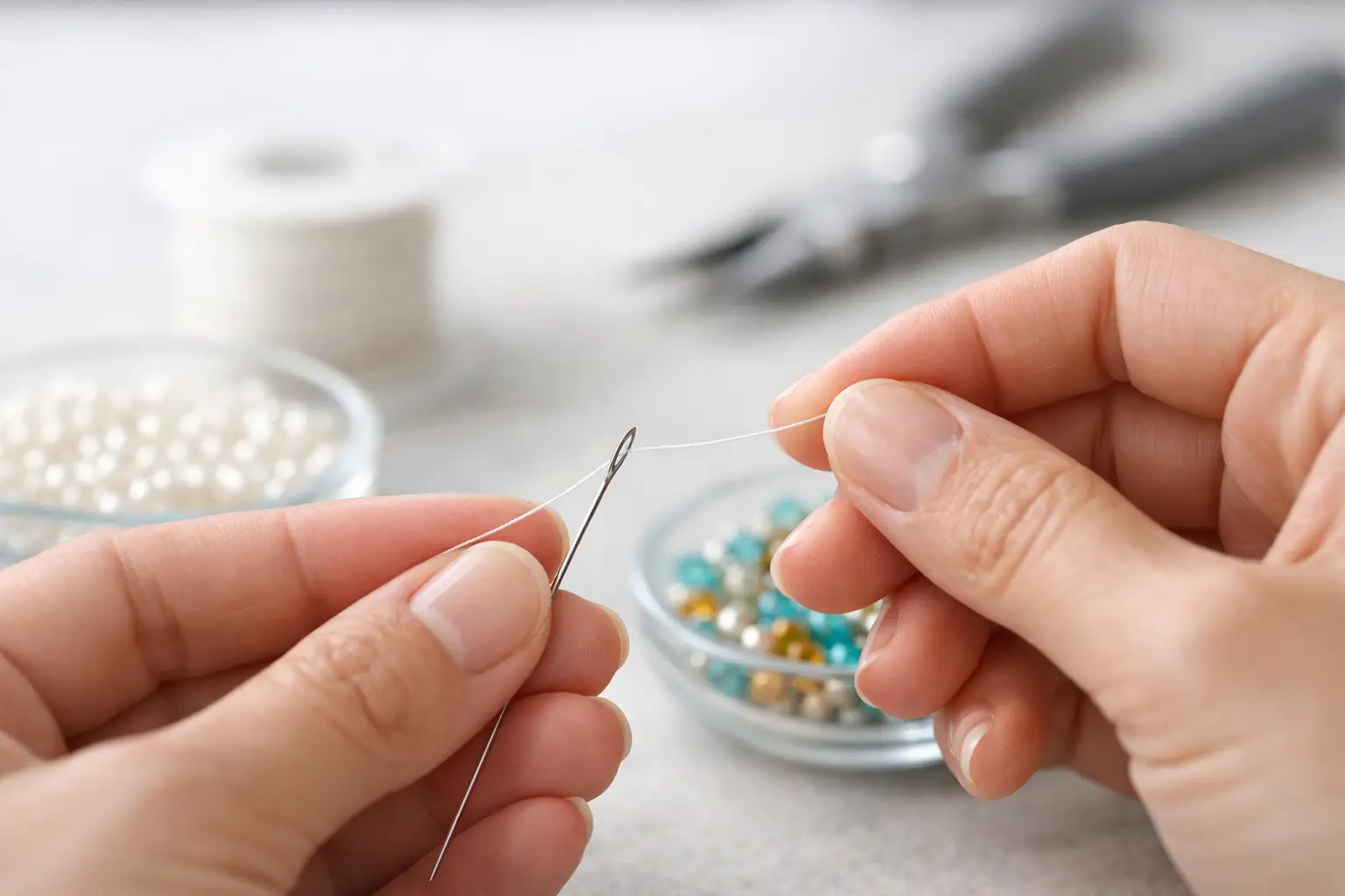 How to Thread a Beading Needle Properly