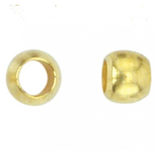 Beadalon Crimp Beads, Size #2 (2.5mm), Gold Plated, 1.5g pack 
