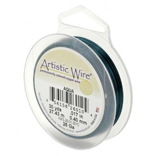 Aqua 24ga Artistic Wire, 20YD (18.2m)