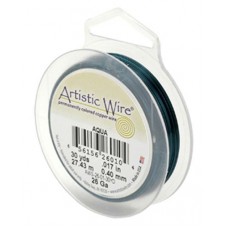 Aqua Beadalon 28ga copper wire, Aqua, 36.5m reel