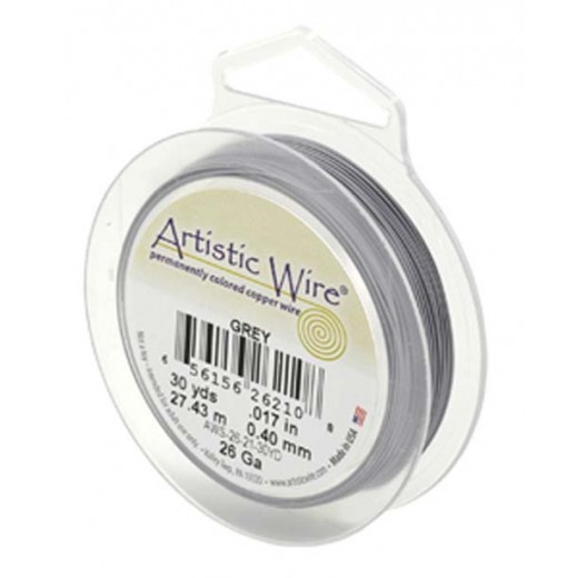 Grey Beadalon 28ga copper wire, 36.5m reel