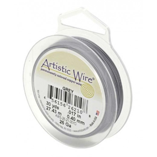 Beadalon 28ga Artistic Wire, Grey, 40YD