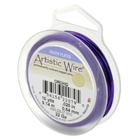 Orchid colour silver plated 20 gauge copper wire, 7.6m spool