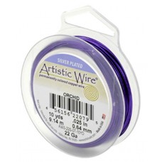 Orchid colour silver plated 20 gauge copper wire, 7.6m spool