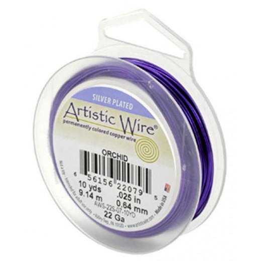 Orchid colour silver plated 20 gauge copper wire, 7.6m spool