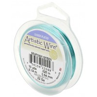 Seafoam Green colour silver plated 20 gauge copper wire, 7.6m spool