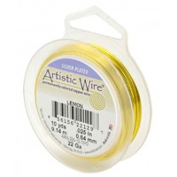 Lemon colour silver plated 20 gauge copper wire, 7.6m spool