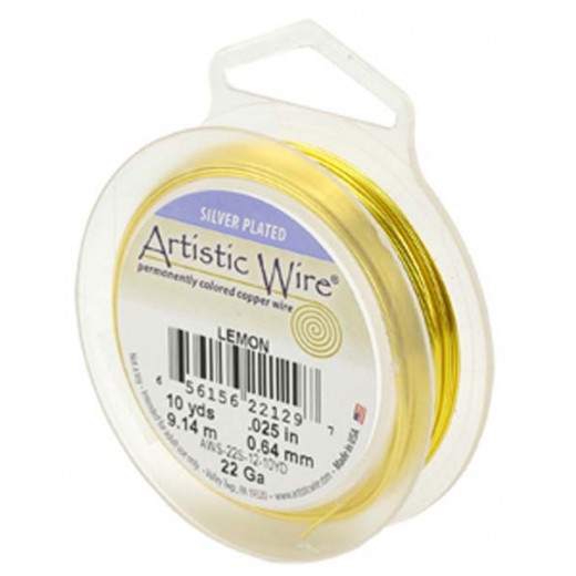 Lemon colour silver plated 20 gauge copper wire, 7.6m spool