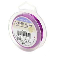 Plum Silver Plated 26ga Artistic Wire, 30YD (27.4m)