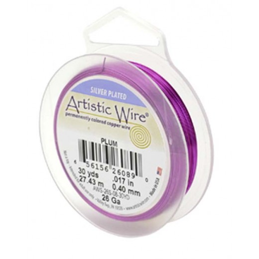 Plum Silver Plated 26ga Artistic Wire, 30YD (27.4m)