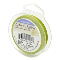 Chartreuse Silver Plated 26ga Artistic Wire, 30YD (27.4m)