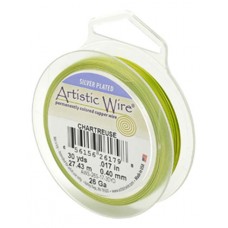 Chartreuse Silver Plated 26ga Artistic Wire, 30YD (27.4m)