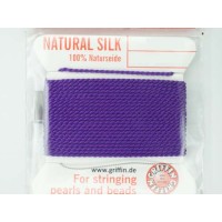 Amethyst Griffin Silk Thread with Needle, Size 2, 0.45mm dia. 2m long