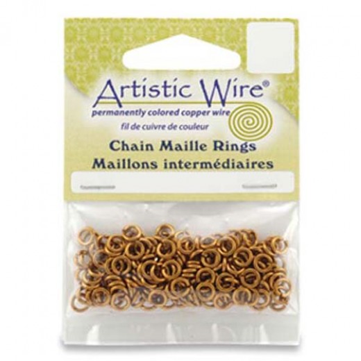 Natural 18 Gauge Chain Maille Ring, I.D 3.57mm, 160 Pcs, A314-18-10-05