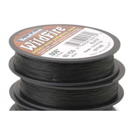 Black 0.15mm Wildfire Beading Thread, 161T-008, 45m spool