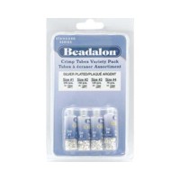 Beadalon Crimp Tube Variety Pack, Mixed Sizes, Silver Plated