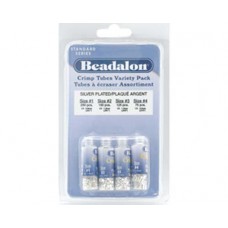 Beadalon Crimp Tube Variety Pack, Mixed Sizes, Silver Plated