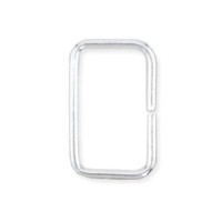 6.5x10.3mm Rectangle Silver Coloured Beadalon Jump Rings, 24 pcs