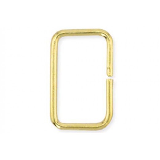 6.5x10.3mm Rectangle Gold Coloured Beadalon Jump Rings, 144 pcs