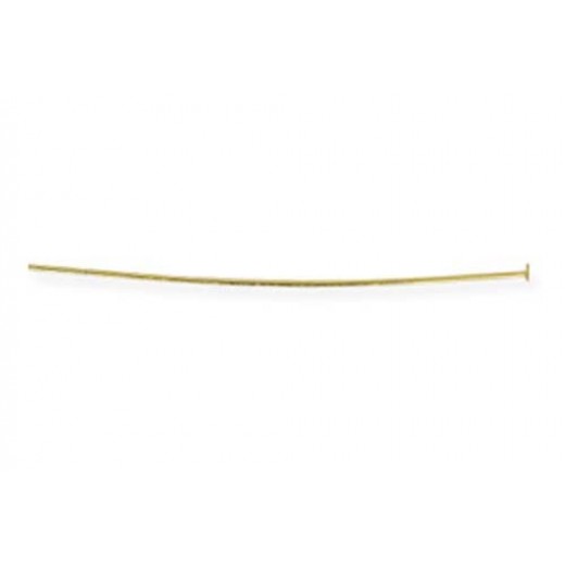 312A-113 Flat End Hard Headpins, Gold Plated, 0.7x50mm, 72 Pcs