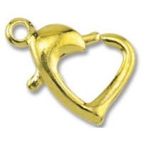 13mm Gold Heart Lobster Clasps, Pack of 6