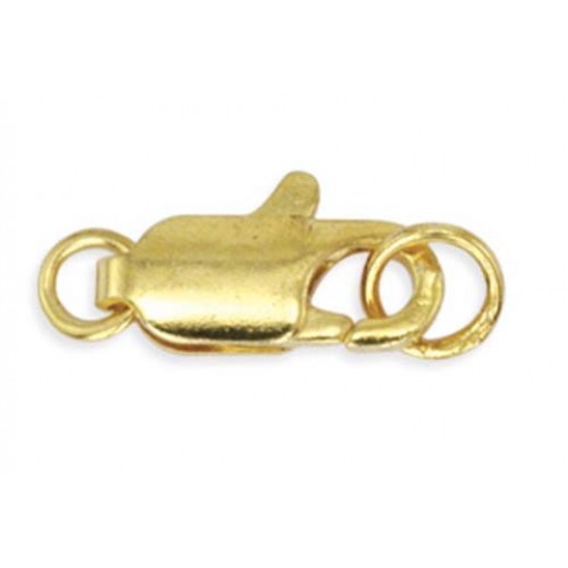 12mm Gold Two Ring Lobster Clasp, Pack of 6