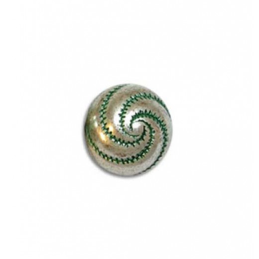 8mm Swirl Green Patina Bead, pack of 5