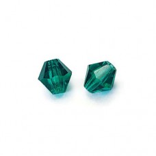 Emerald Czech Machine Cut 4mm Preciosa Bicones, Bag of 48 pieces