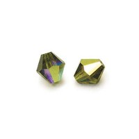 Olivine AB 4mm Preciosa Bicones, Pack of 48