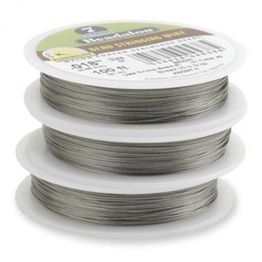 Bright, 0.15", 30ft Reel Beadalon 7 Strand  Beading Wire, JW02T-0