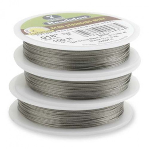 Bright, 0.18", 30ft Reel Beadalon 7 Strand  Beading Wire, JW03T-0