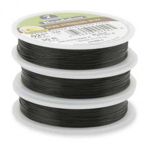 Pre-Order Black 0.018" 7 Strand Beadalon  Beading Wire, 30ft Reel