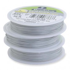 JW02NS-0, 7 Strand Wire, Satin Silver Colour, 0.015", 30ft Reel