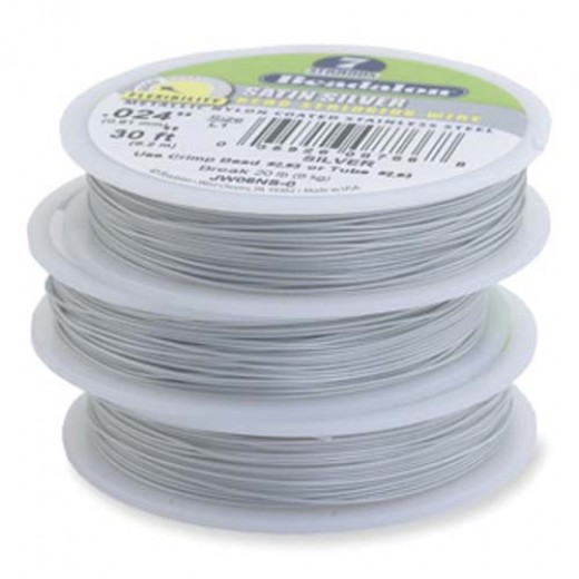 JW03NS-1, 7 Strand Wire, Satin Silver Colour, 0.018", 100ft Reel