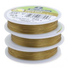 Beadalon JW01NG-1, 7 Strand Wire, Satin Gold Colour, 0.012", 100ft Reel