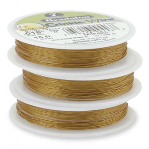 Satin Copper colour Beadalon 7 Strand Crinkle Wire, 0.015" diameter, 15ft reel