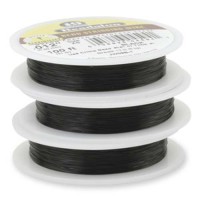 Beadalon JW15B-1 19 Strand Beading Wire, Black, 0.018", 100ft Reel