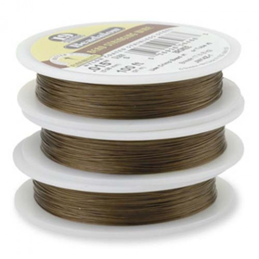 Beadalon JW14Z-1 19 Strand Beading Wire, Bronze, 0.015", 100ft Reel