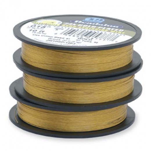 Beadalon JW15GP-15FT 19 Strand Wire, Gold Plated, 0.018", 15ft Reel