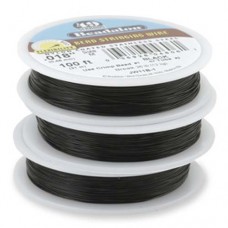 Pre-Order 0.013" 49 Strand Professional Black Beading Wire, 30ft Reel