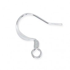 Beadalon 308B-004 Ear Wires, Dapped & Spring, Silver, 24Pack