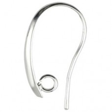 Ear Wires, Large Back Ring, Silver, 144 Pack
