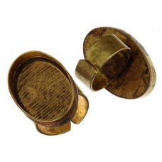 100% Antique Brass Handmade Bezel, Oval Ring, 30 x 20mm