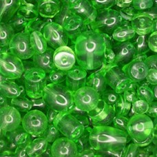 Bulk Bag Assorted Style Glass Beads, Green, Approx 250 Grams