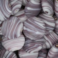 Matte Glass Swirls, 20mm Disc, Purple, Pack of 5