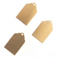 24ga Brass Rectangle with Tag, 20 x 13mm, Pack of 3