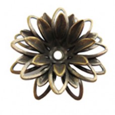 Kabela Lotus Design, Three-Part Filligree Flower, Rustic Sable