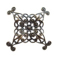 Antique Brass Lil Lovely Scroll Filigree Folding Component Link Drop Pendant Frame Bezel, Kabela Designs, Vintage Style, 44mm x 44mm, 1 piece