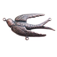 Kabela Soar Bird Connector, Antique Copper, 18 x 40mm