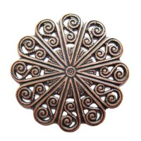 Circular Filligree Component, Antique Copper Finish